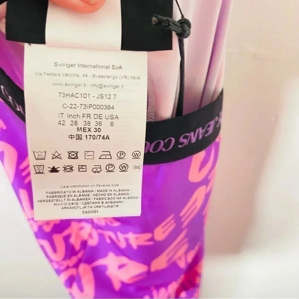 NWT Versace Jeans Couture Logo Print Leggings - Picture 6 of 12